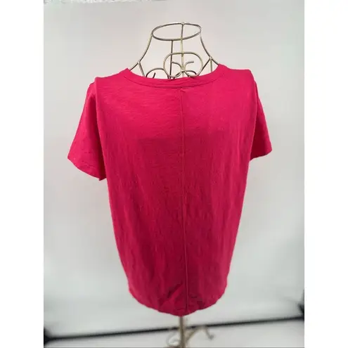 J. Crew Girlfriend Crewneck Tee Shirt Pink Short Sleeves Top Womens Size Large