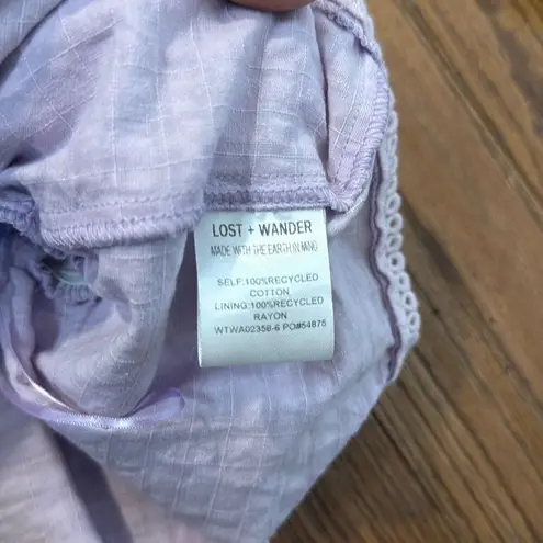 Lost + Wander NWOt Sivan peplum purple tie shoulder tank size L