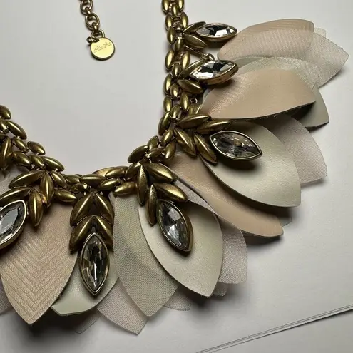 Stella & Dot  Birdie Rhinestone Gold Tone Statement Bib Convertible Necklace