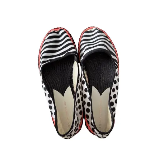SOPHIA WEBSTER Striped Black White Espadrilles Flats Size 38 / US 8