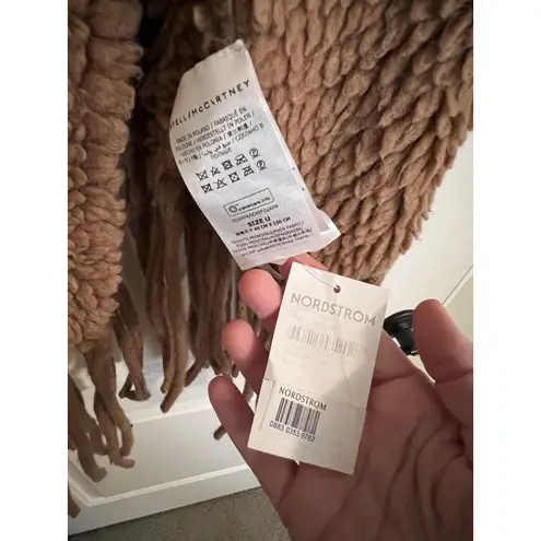 Stella McCartney Fringe Wool Blend Brown / Tan Scarf $558