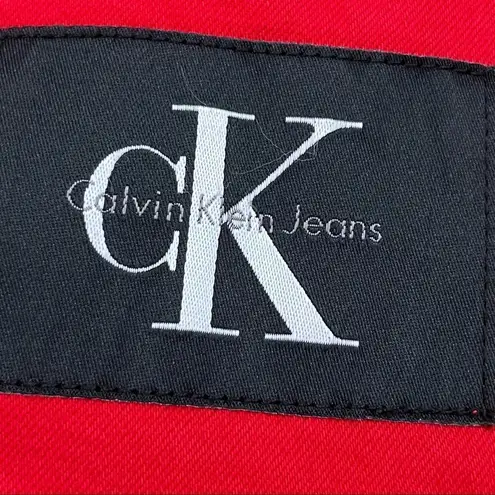 Calvin Klein Y2K Style CK  Tango Red Denim Mini Skirt 27