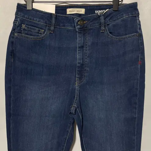 New Warp + Weft High Rise Skinny Jeans Indigo Stretch Denim Size 12 / Size 31 Blue