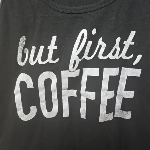 Fifth Sun  Black But First Coffee Racerback Casual Women's Tank Top Size Medium