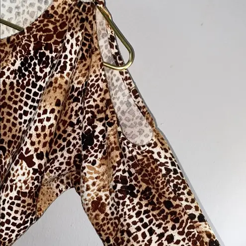 Isabella Rodriguez Asymmetrical Brown Tan Blouse