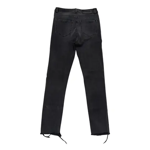 ALLSAINTS Stilt Fit Black Denim Jeans W27 Distressed Raw Hem Gray Size 27