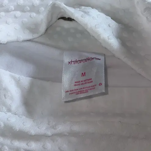 Xhilaration  White Textured Swim Bottom high waisted size medium swim wear