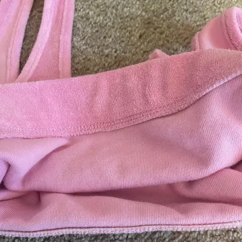 ZARA bra/crop top, pink terry cloth, women’s size small