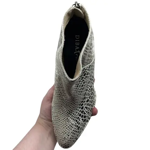 Diba True “Pay Phone” Women’s 8.5 Snake Print Leather Ankle Zip Block Heel Boots