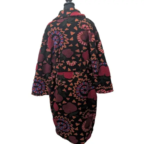 Farm Rio Coat Jungle Snake Fruit Floral Boho Wool Blend Long Cardigan Size Small