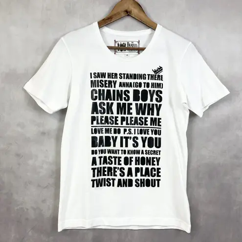 The Beatles Mens Bigi T Shirt Apple Corps Ltd 2009 Graphic Print Unisex Medium White