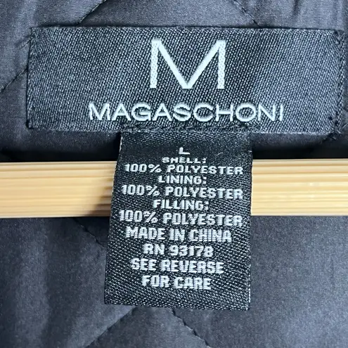 Magaschoni Womens L Quilted Fleece Lined Vest Black Diamond Stitch Insulated