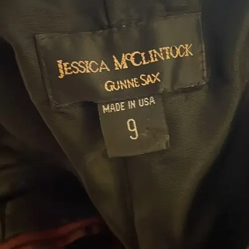 Gunne Sax Jessica McClintock for Strapless Midi Dress Gown in Maroon Size 9