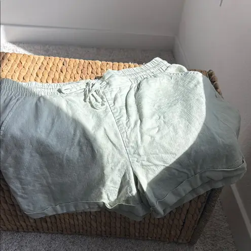 Como vintage Green Cargo Shorts Relaxed Fit Elastic Waistband