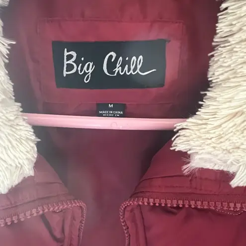 Big Chill Burgundy Puffer Vest with Cream Lining Red Size M