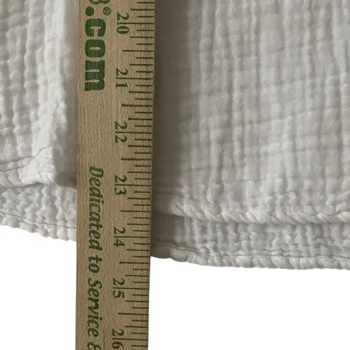 Michael Stars White Crinkle Gauze Cotton Lace Up V Neck Sleeveless Tank Top M