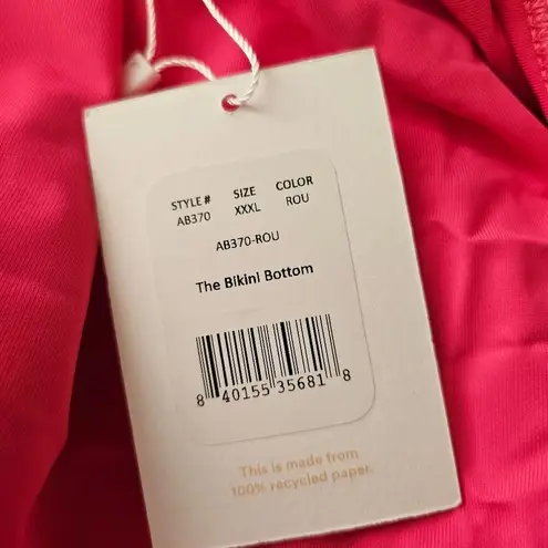 ANDIE Swim The Bikini Bottom Rou Pink Casual Vacation Beach Pool Style # AB370