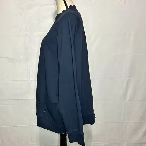 Liz Claiborne  Women's Navy Athleisure Zip-up Vented Sweatshirt Sz 2X