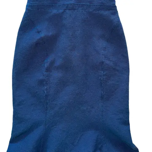 Zac Posen Navy Blue Halter-Neck Sheath Midi Mermaid Dress