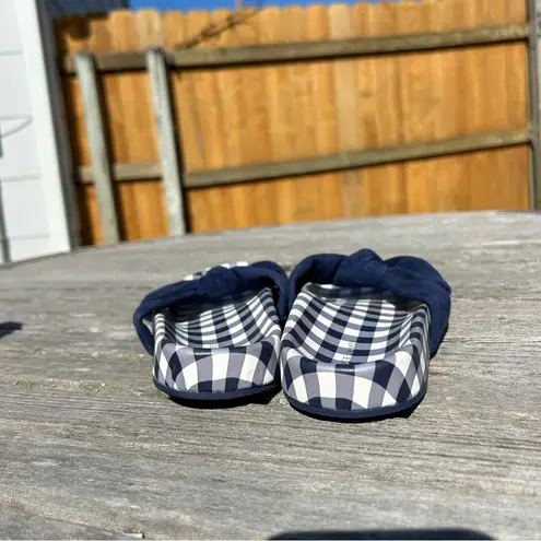 Draper James Stella navy Sandals size 8 checkered spring cottagecore summer