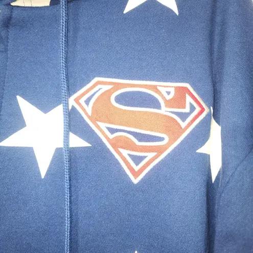 Superman 1938 women's full zip hoodie Large NWT Blue