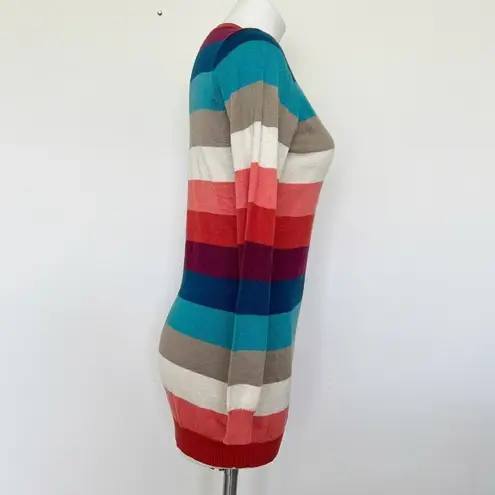 Vintage sheep hair dress sweater SMALL multi Long Sleeve comfy cozy crew neck Blue