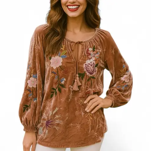 Johnny Was heavily embroidered Celstin Velvet
Blonde NWT RARE