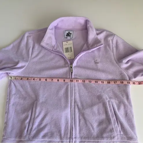 Juicy Couture Juicy by  Lilac Sky Purple Terrycloth Y2K Zip Up Sweatshirt XL