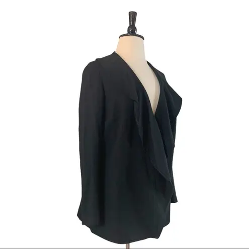 Christopher & Banks Ruffle Front Black Blazer Long Sleeve Women's Size 1X Plus