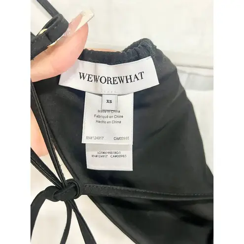 We Wore What Ruched Bandeau Top & Cutout Midi Skirt Set Black Women's Size XS