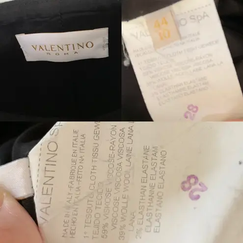 Valentino Garavani Valentino Black Wool Stretch Pencil Skirt