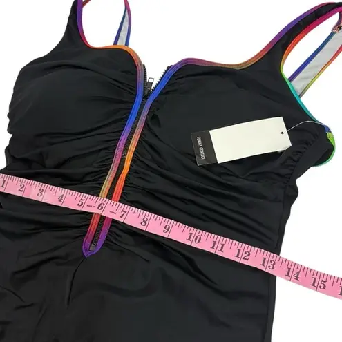 Swim Solutions nwt $98 Women's Shirred Zip