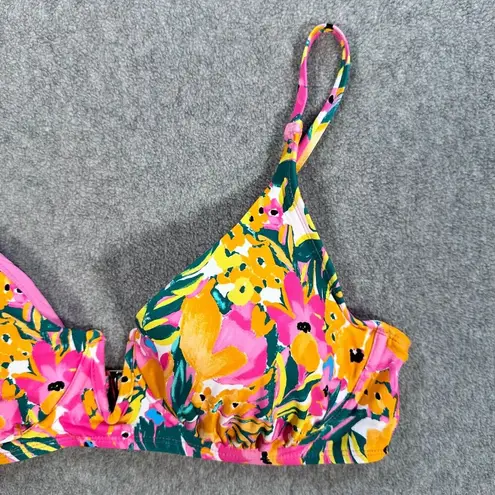 Anne cole  V Wire Bikini Top Sunshine Floral Women's Medium Pink Swim