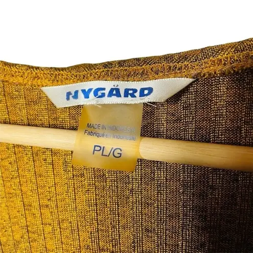 Womens Gold Relaxed Fit Sweater Cowl Neck Top Handkerchief Hem Size PL U