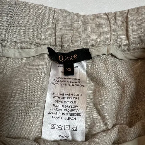 Quince 100% Linen Straight Leg Crop Pants Size XS Coastal Lightweight Minimalist