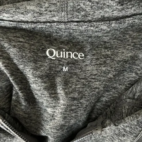 Quince Flowknit Full Zip Hoodie in Heather Gray Size Medium