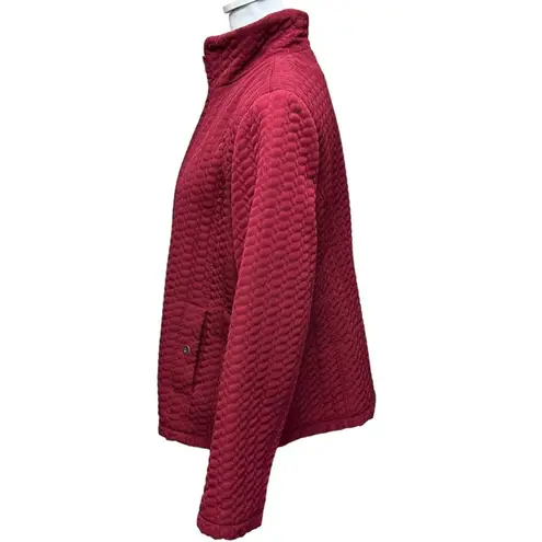 Gallery Women's Size XL Red Lightweight Quilted Jacket Coat Utility Barn Jacket
