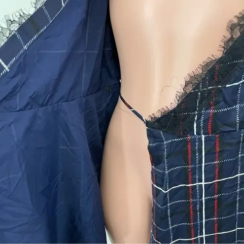 NWT Cupcakes & Cashmere Ivan Lace Wrap Dress Size SMALL Red White Blue Black