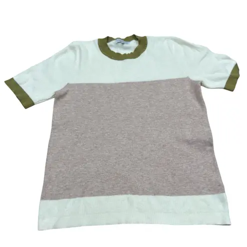 Polagram Lucy Avenue Women's Color Block Short Sleeve Pullover Sweater Size L