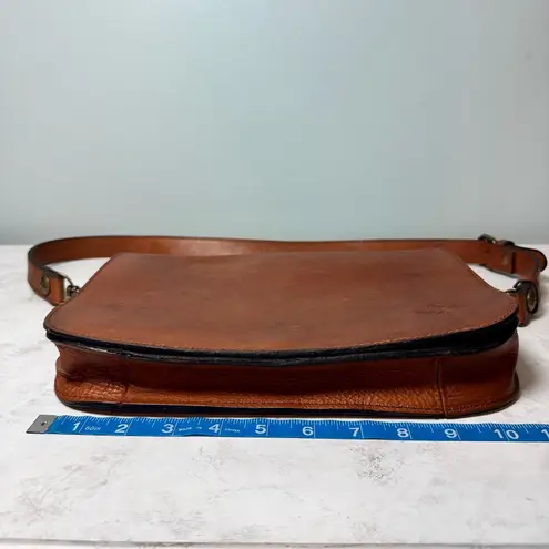 Patricia Nash Leather Heritage Shoulder Bag Brown Saddle Flap Purse