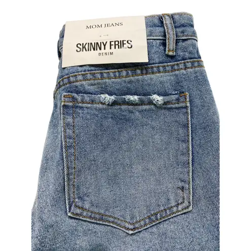 NWT Distressed Button Fly Mom Jeans Jrs Size 9 Boho Trendy Grunge Casual Skater Blue