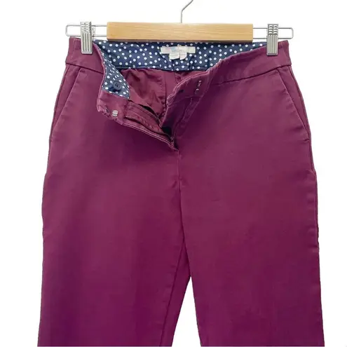 Boden Slim Straight Chino Pants in Maroon Women’s Preppy Casual Pant Size 4 Long