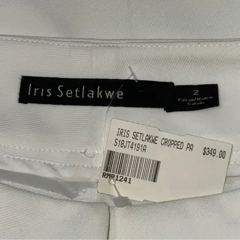 Iris Setlakwe NWT Women’s Size 2 Ivory White Cropped Cigarette Trousers Pants