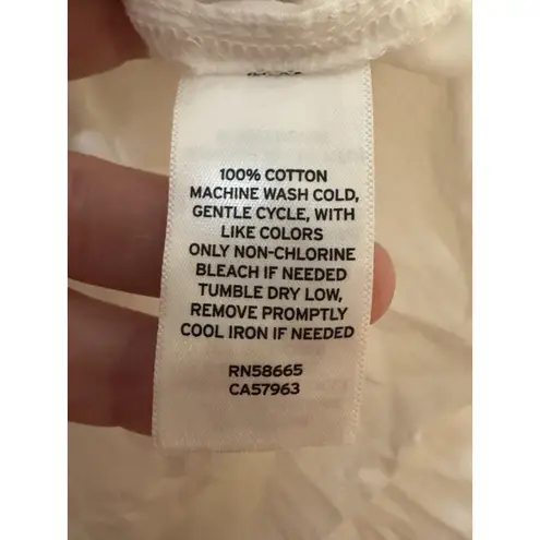 Caslon Eyelet Three-Quarter Sleeve Cotton Midi Dress Size Large Tiered Peasant