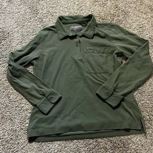 FIGSPRO Pique Longsleeve Polo Top‎ Olive Green Medium
