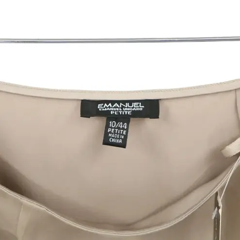 NWT Emanuel Ungaro Layered Sheer Overlay Taupe Silk Skirt 10 Petite 10P Brown