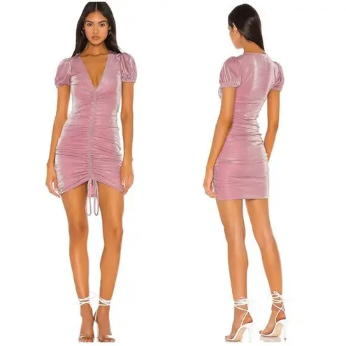 Privacy Please Sylvie Mini Dress Small Pink Ruched Metallic Barbie NWT Cocktail