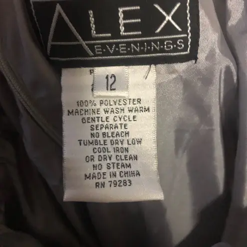 Alex Evenings Sz 12 Long Organza Skirt Ballgown Prom Full Length Silver