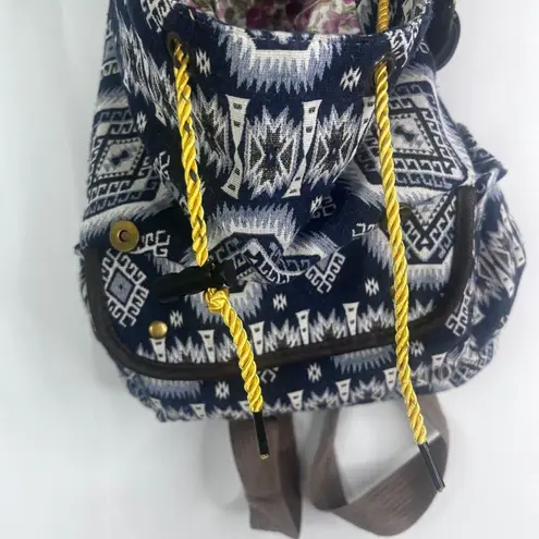 Source Unknown Backpack Aztec Print Southwestern Drawstring Cinch Boho Side Pouches - Image 5
