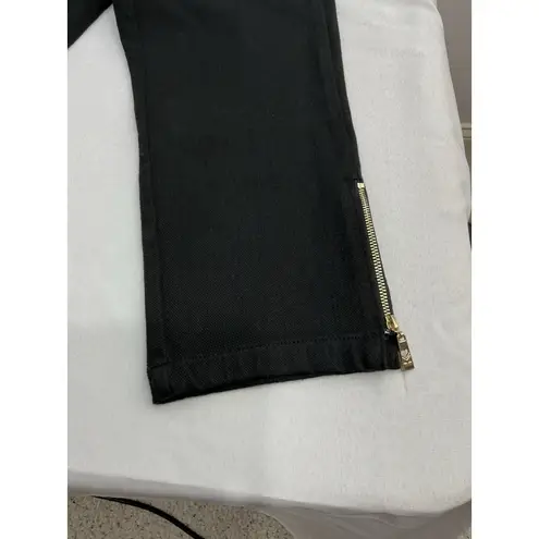Womans Belle By Kim Gravel Crop Pants 4 P Black Pull On Zipper Accent Pockets Size 4P